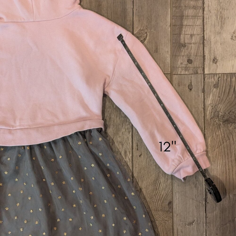 Carter's KID, Hoodie Dress, PInk.Grey w Strs, Sz 5/5A - Picture 10 of 10